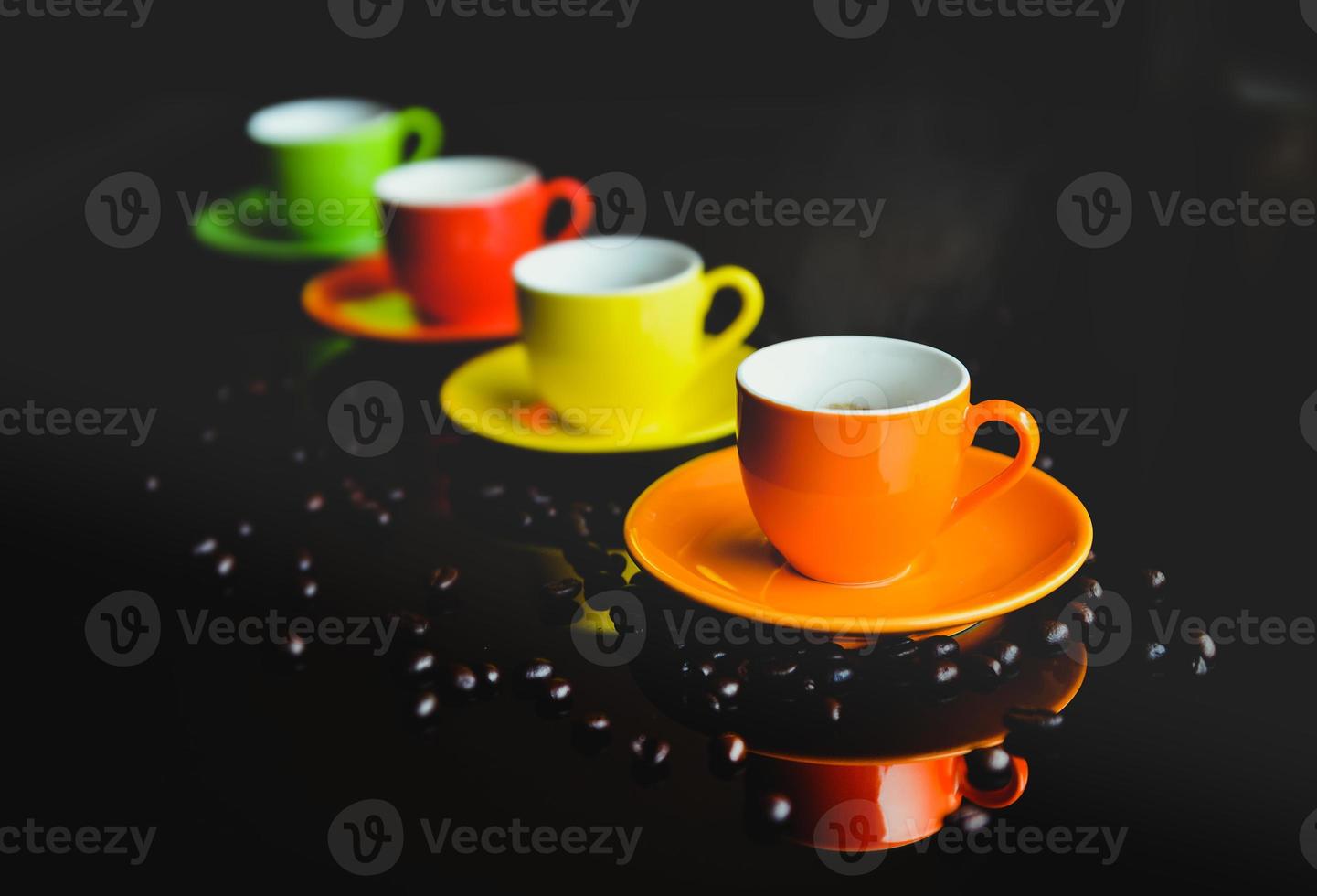 Colorful ceremic  espresso coffee cup. photo