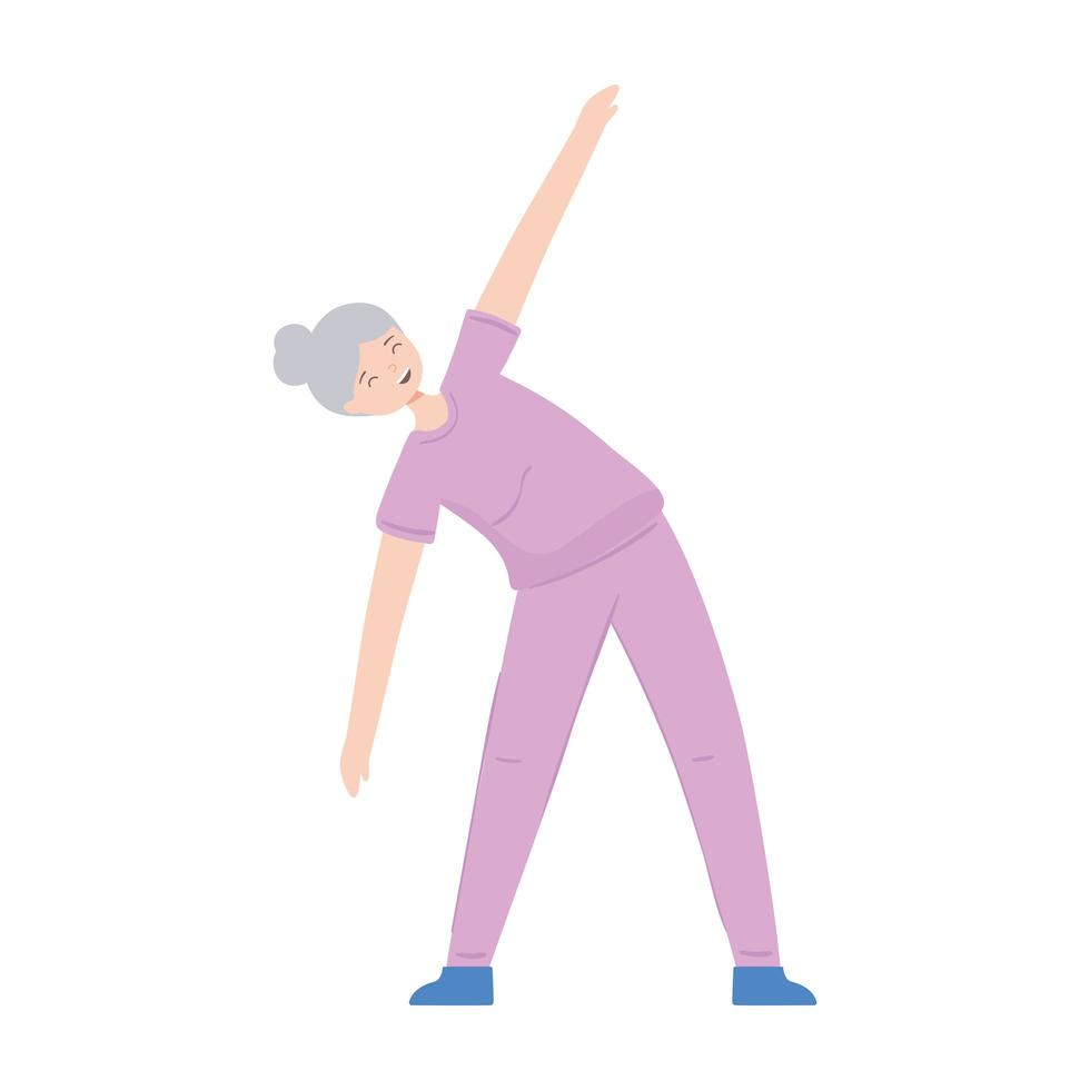 grandma practicing exercise vector