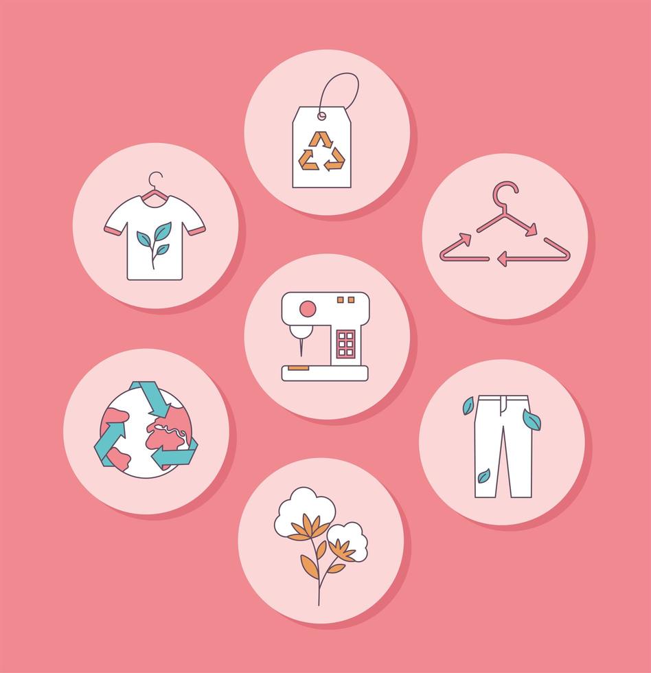 slow fashion ecological set vector