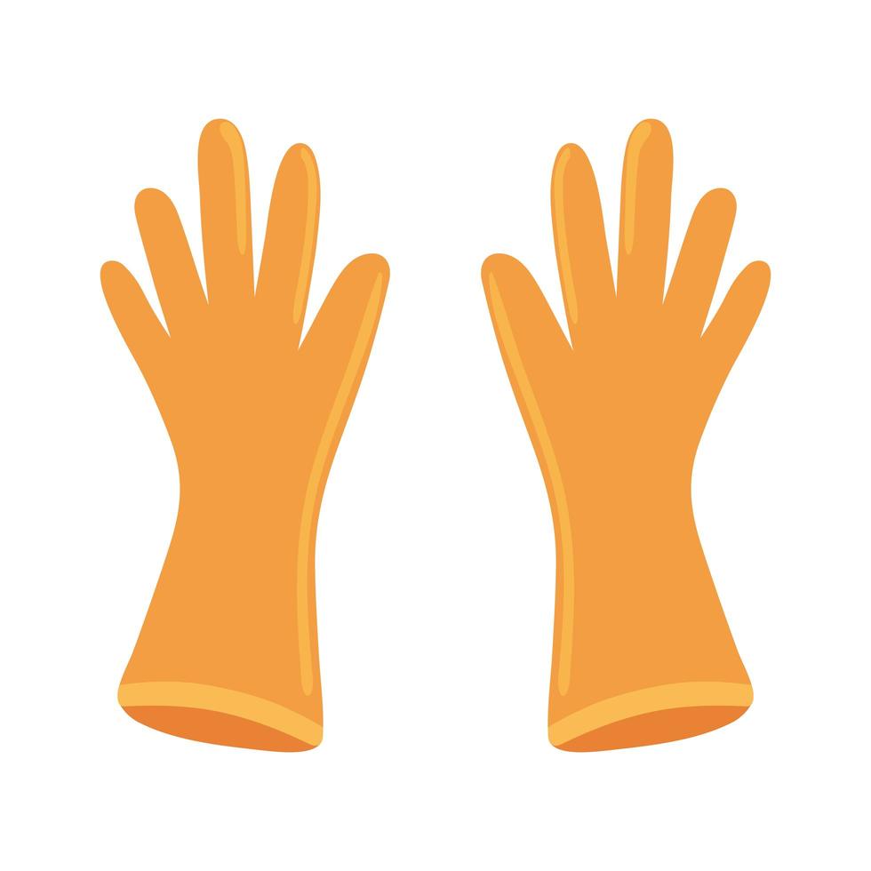 icono de guantes de limpieza vector