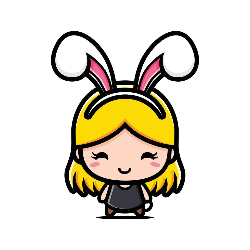 Vector design of a girl wearing a rabbit costume