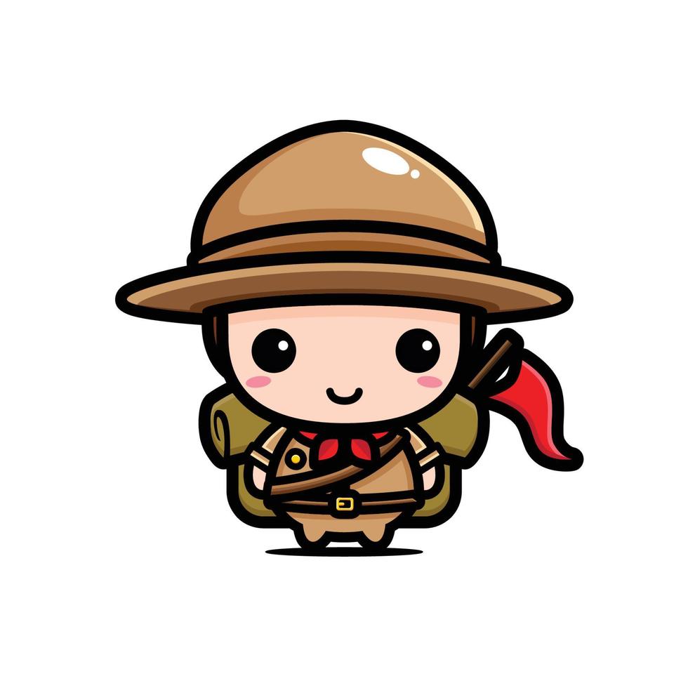 cute scout character vector design