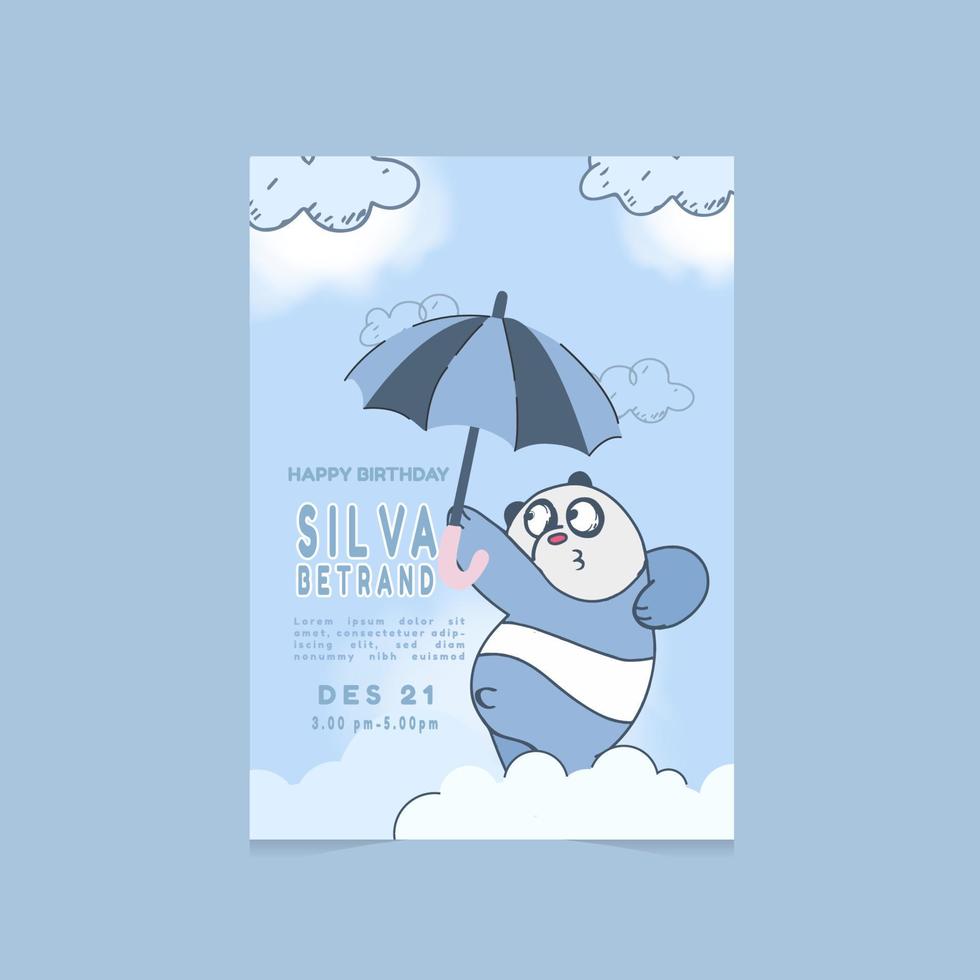 Birthday invitation flyer template with paper A4 vector