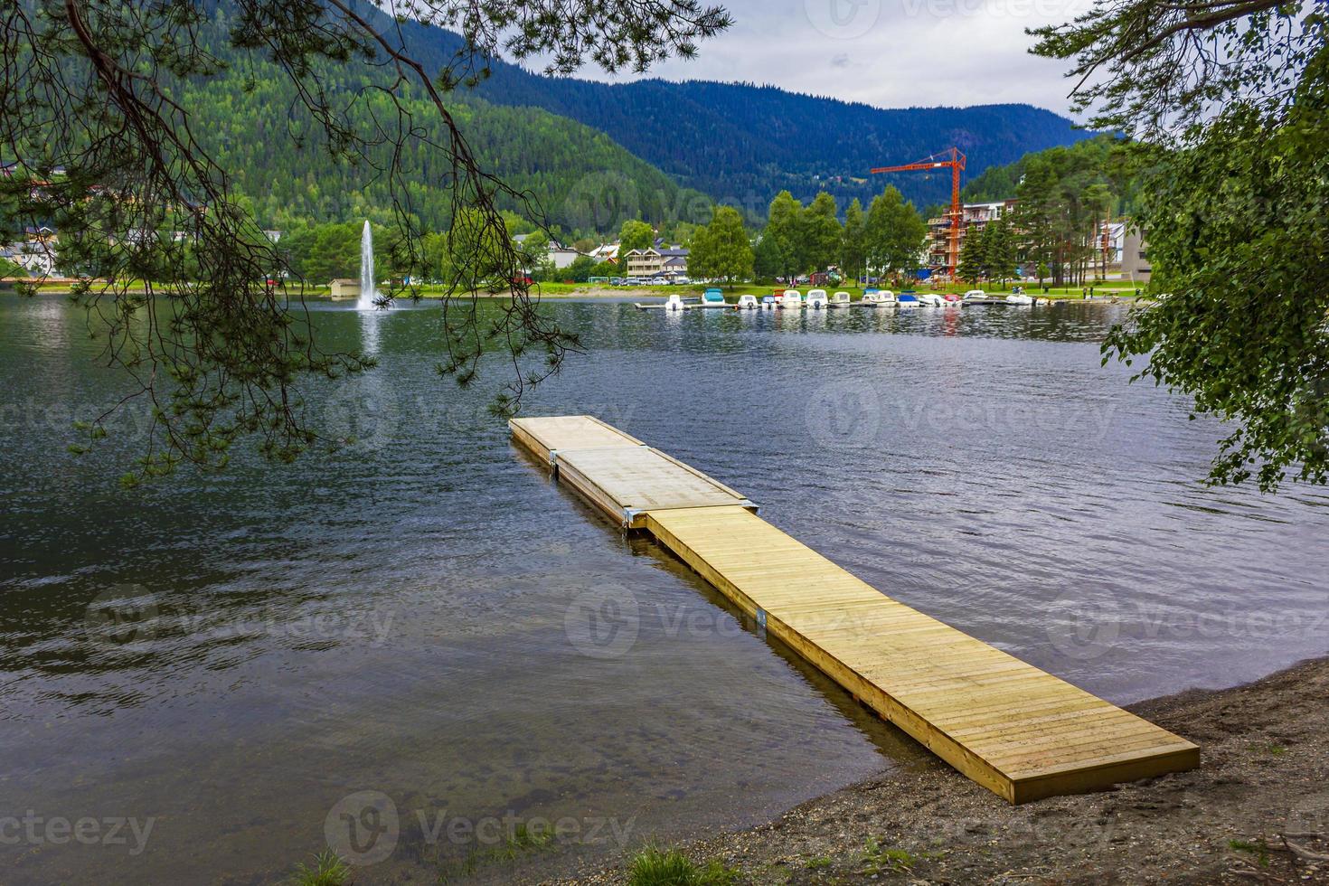 Vesleoye island nature in town Fagernes Fylke Innlandet Norway. photo