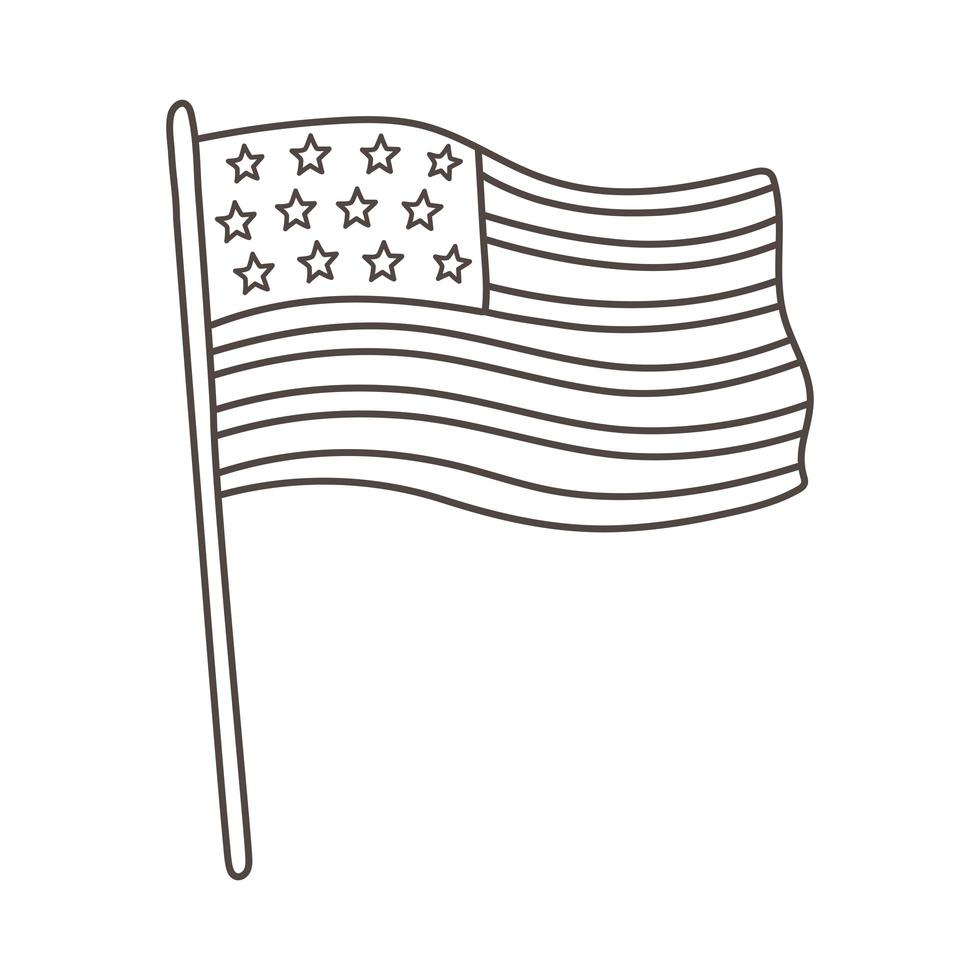 contorno de la bandera de Estados Unidos vector