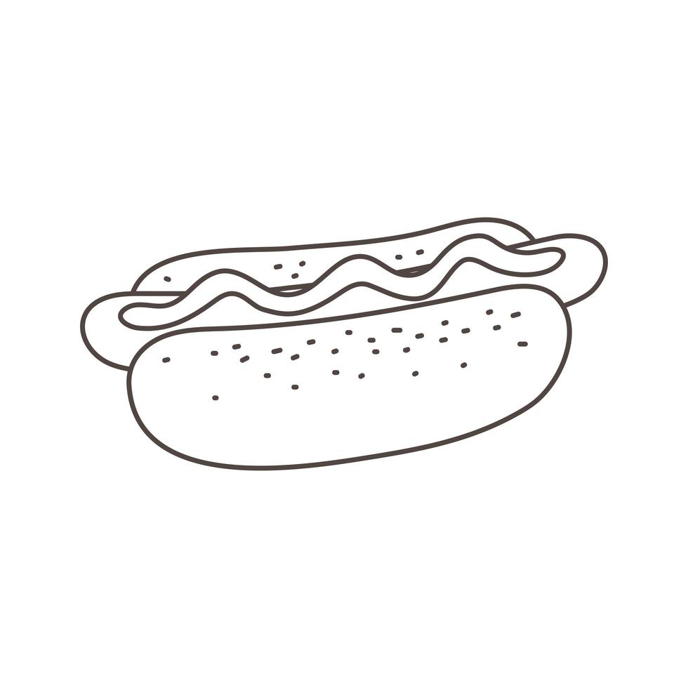 hot dog outline vector