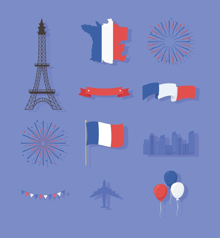 conjunto de símbolos franceses vector