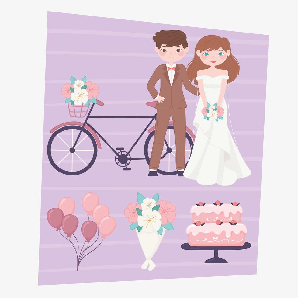 wedding event icons vector