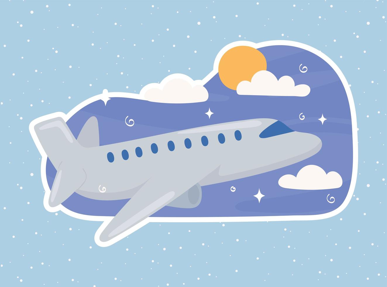 flying airplane sky vector