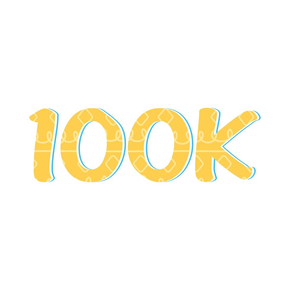 100k followers congratulations vector