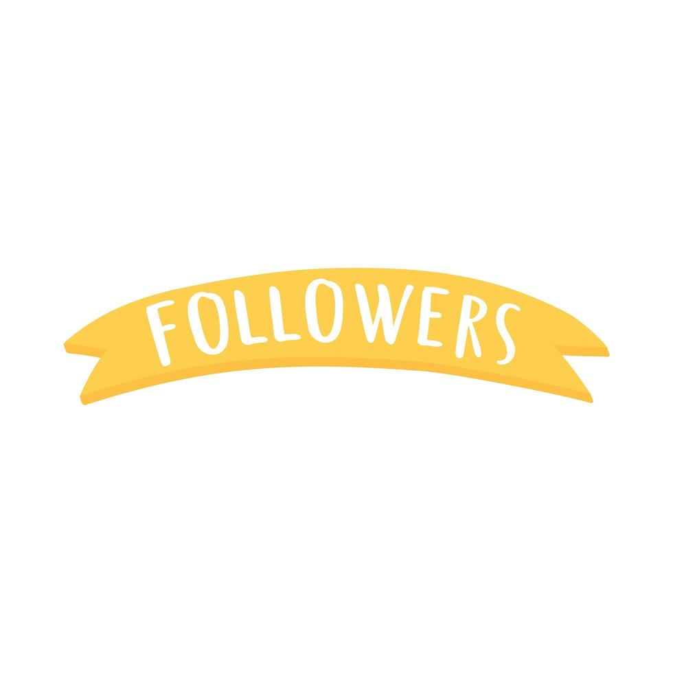 followers ribbon decoration vector