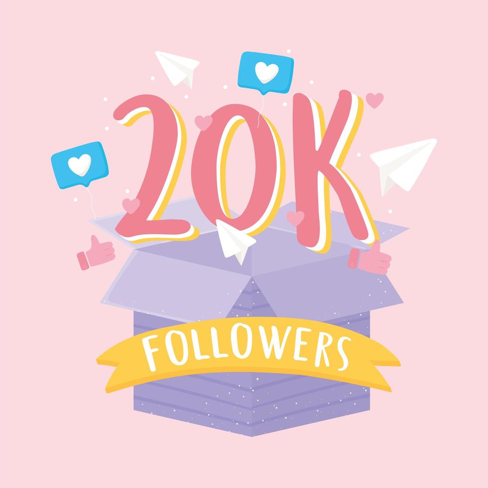 thank you 20k followers vector