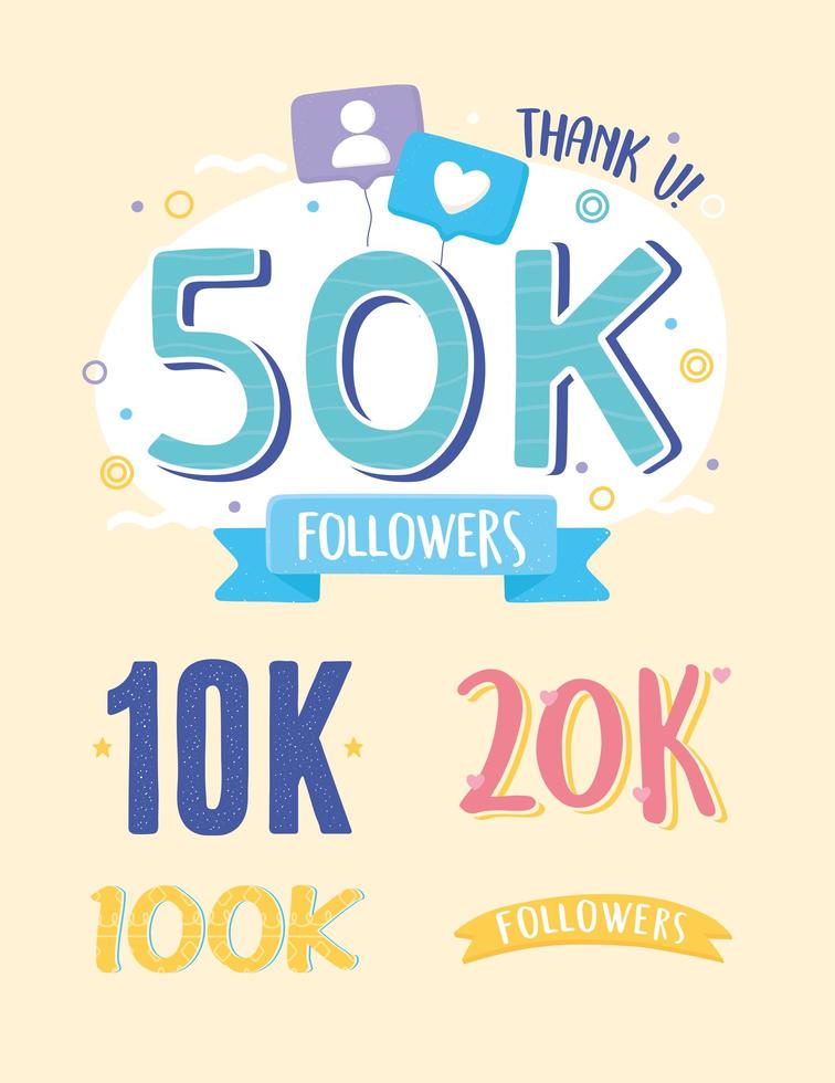 thanks you followers vector