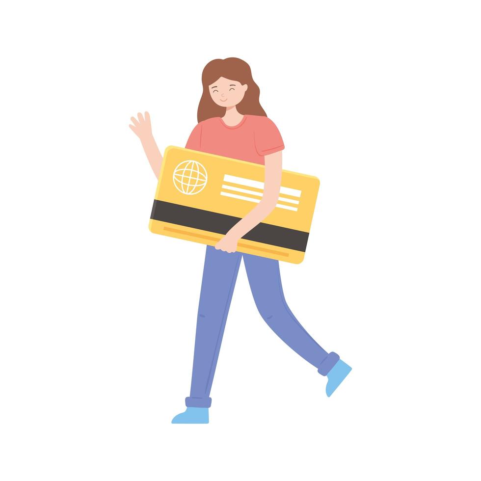 girl with credit card vector