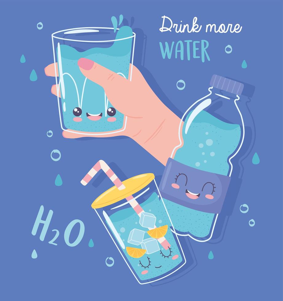 drink more water cartoon vector