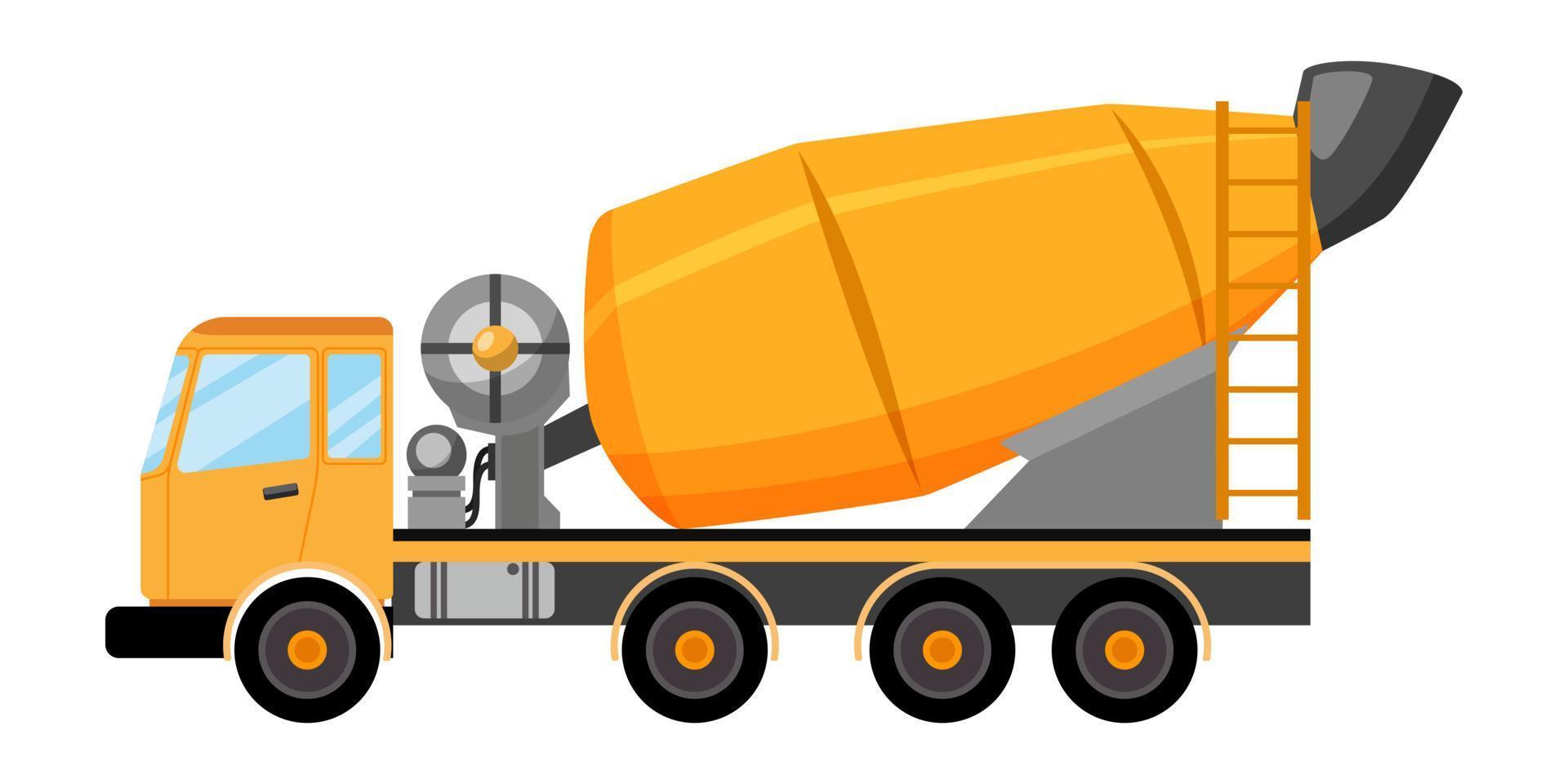 Cute beautiful concrete truck isolated on white background vector