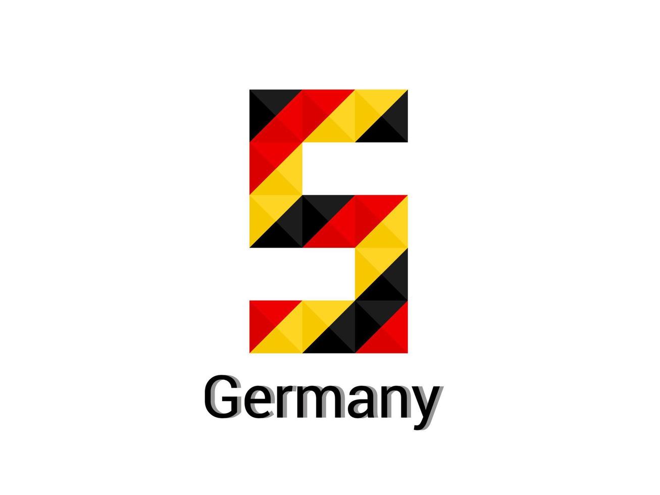 número creativo 5 con concepto de colores de alemania 3d. bueno para impresión, diseño de camisetas, logotipo, etc. vector