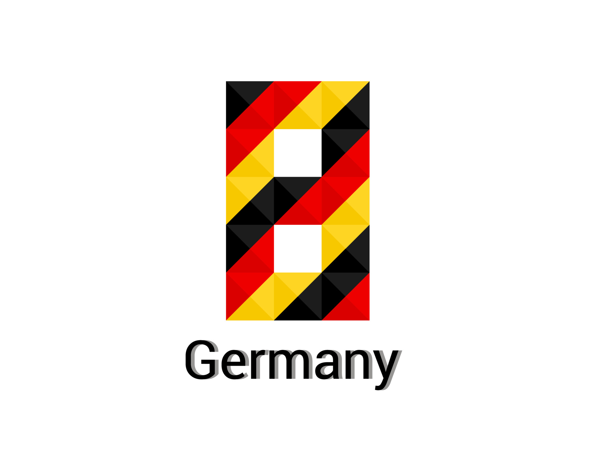 Creative Number 8 with 3d germany colors concept. Good for print, t ...