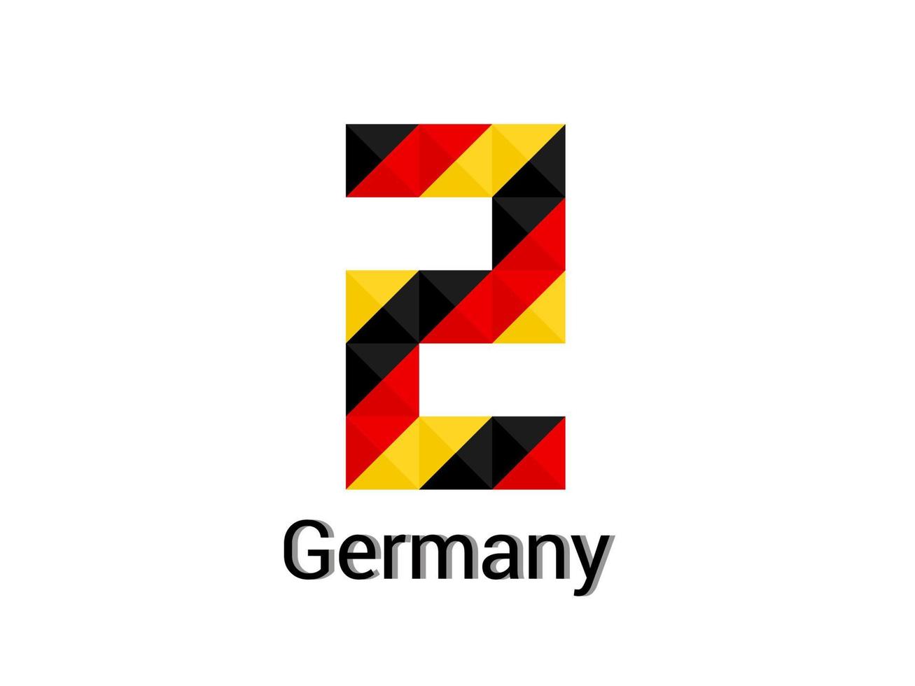 número creativo 2 con concepto de colores de alemania 3d. bueno para impresión, diseño de camisetas, logotipo, etc. vector