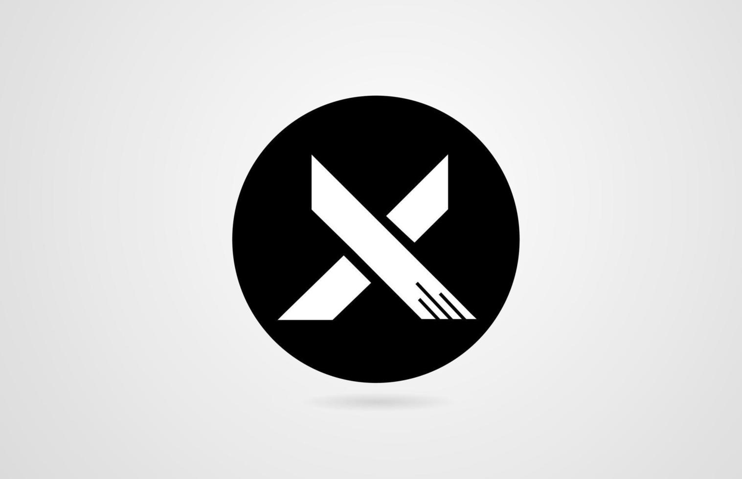 x blanco letra del alfabeto círculo negro empresa empresa logo icono diseño corporativo vector