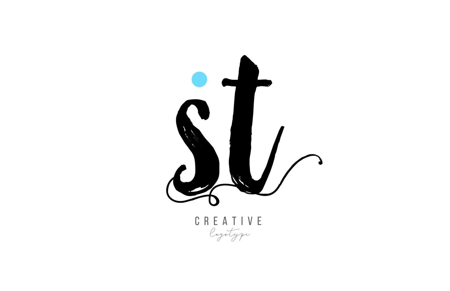 st s t vintage letter alphabet combination logo icon handwritten design for company business vector