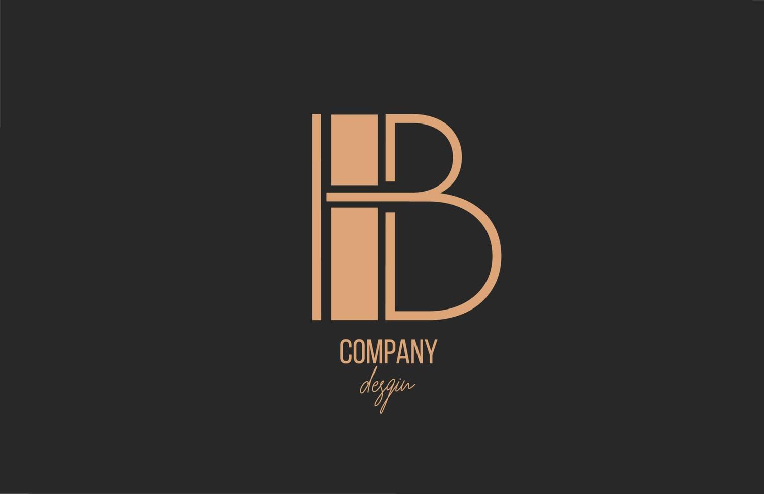 Icono de alfabeto de letra b logo con diseño floral vintage en marrón negro para empresa y negocio vector