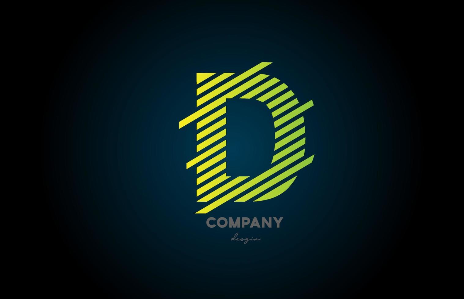 D green alphabet letter logo icon design for business and company vector