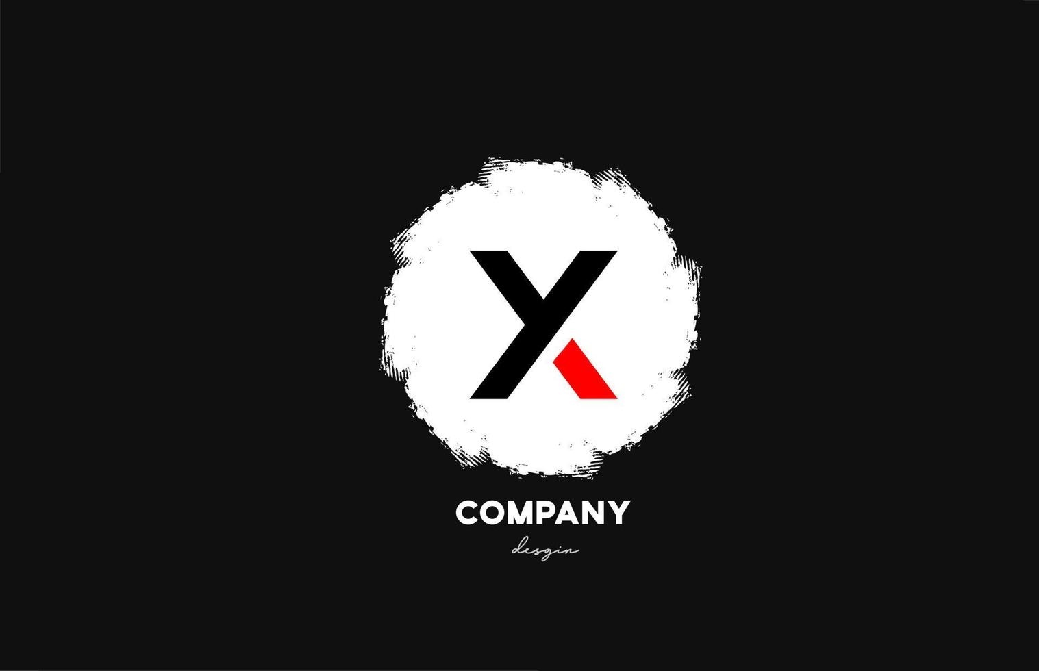 X black red white alphabet letter logo icon with grunge design for company and business vector