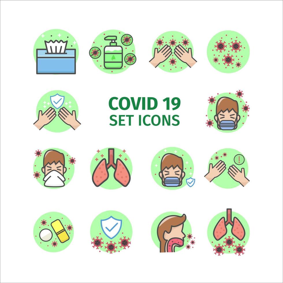 icons covid simple vector