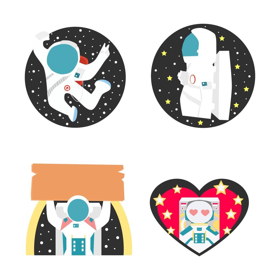 ilustración de astronauta simple vector