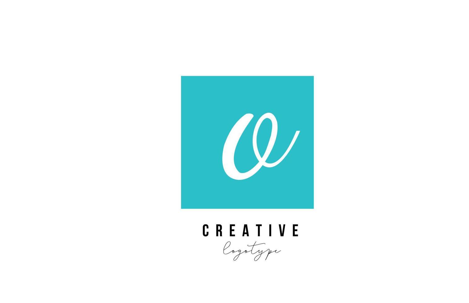 blue O square alphabet letter logo icon design for company and business vector