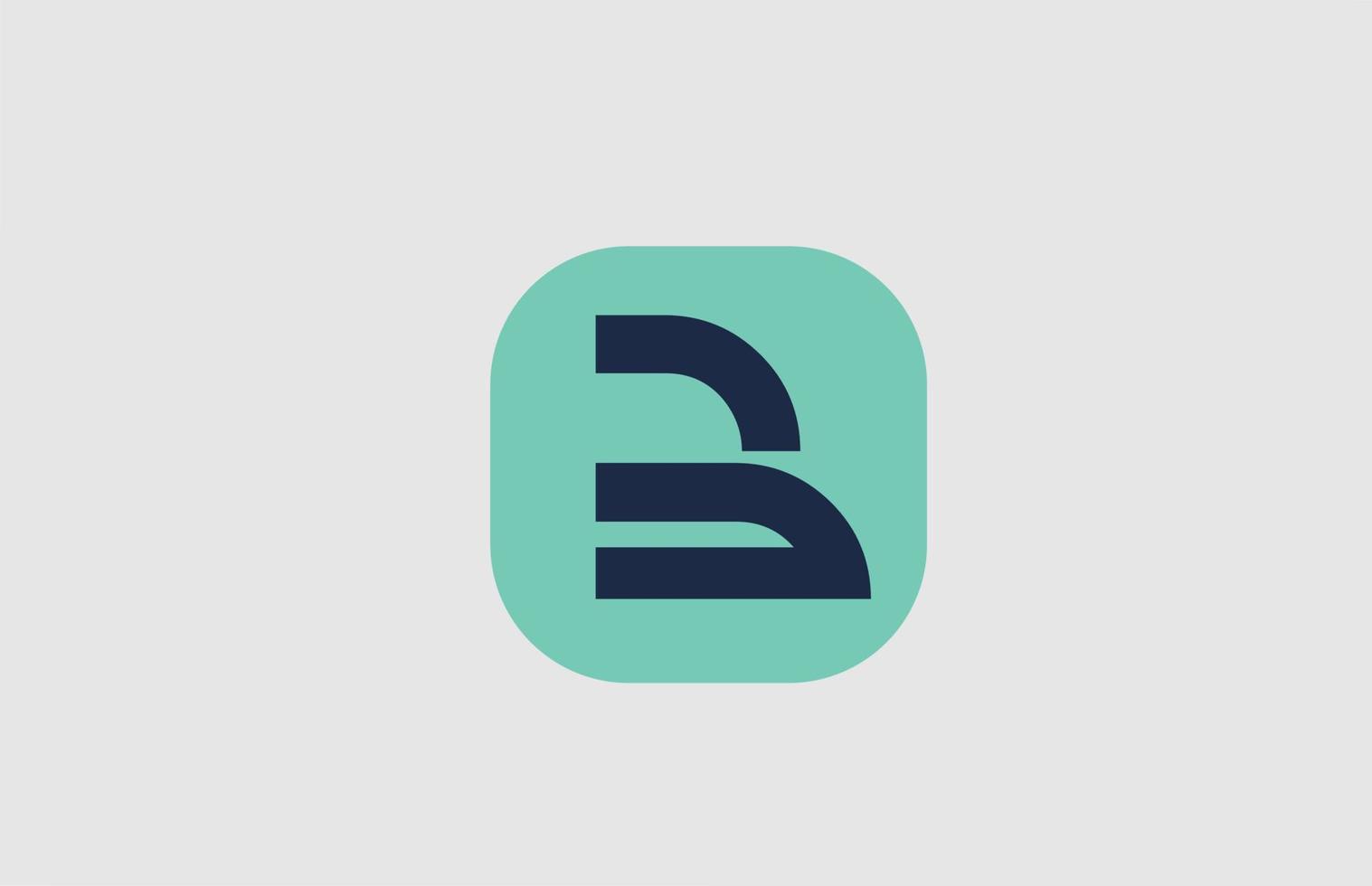 Alfabeto b verde icono cuadrado carta diseño de logotipo para empresa y negocio vector