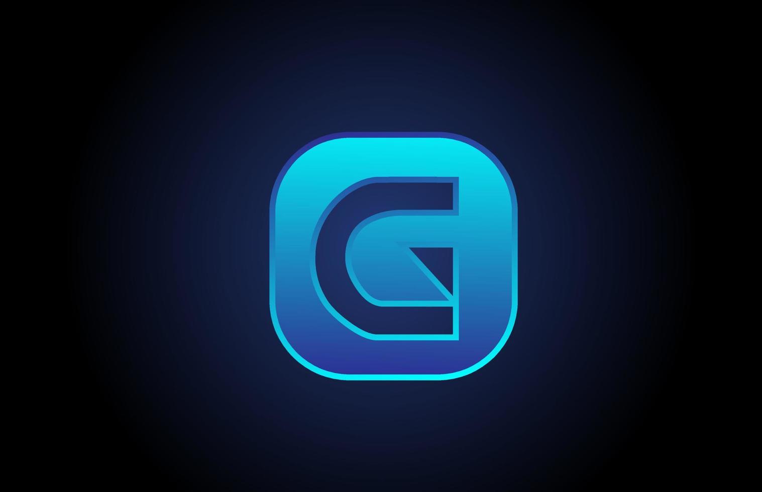 black blue G alphabet letter logo icon design for company and business vector