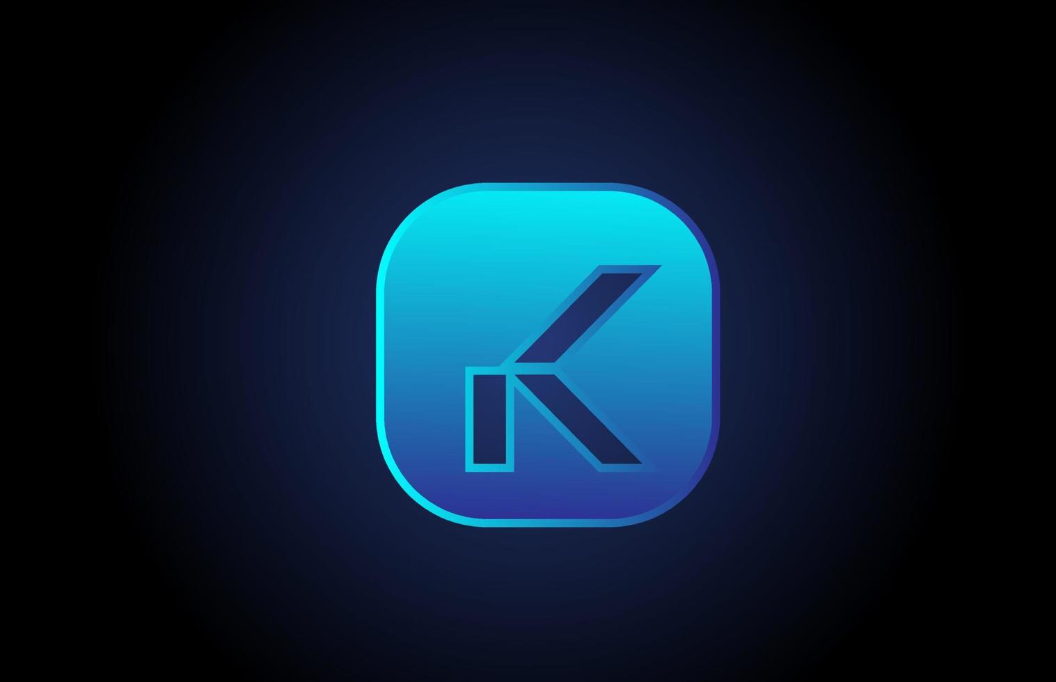 black blue K alphabet letter logo icon design for company and business vector