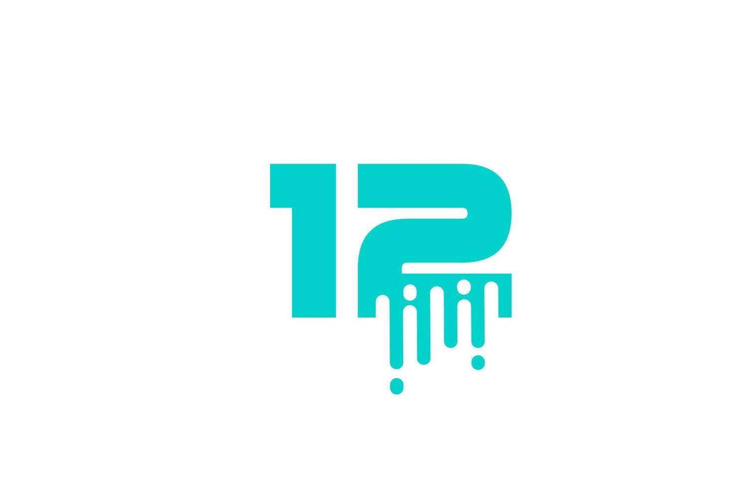 12 number logo icon for business and company vector