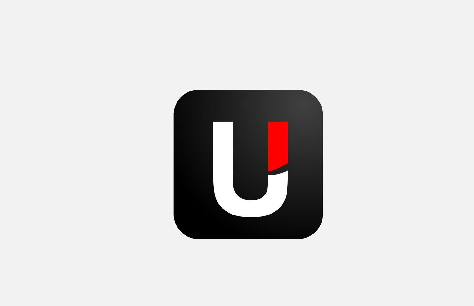 simple red white U alphabet letter logo icon design for business and company vector