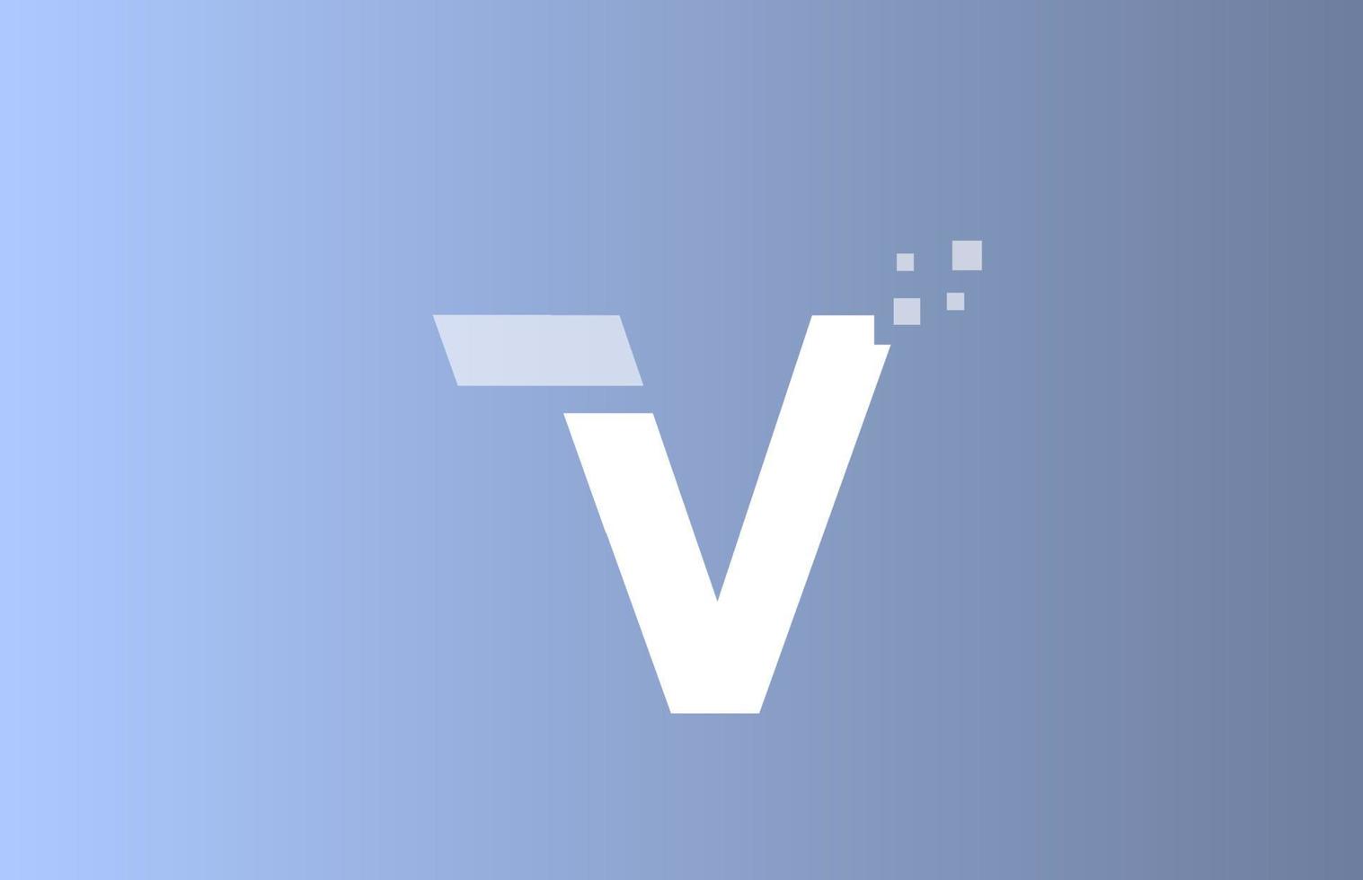 V blanco azul letra del alfabeto icono de logotipo para empresas y empresas con diseño de color pastel vector