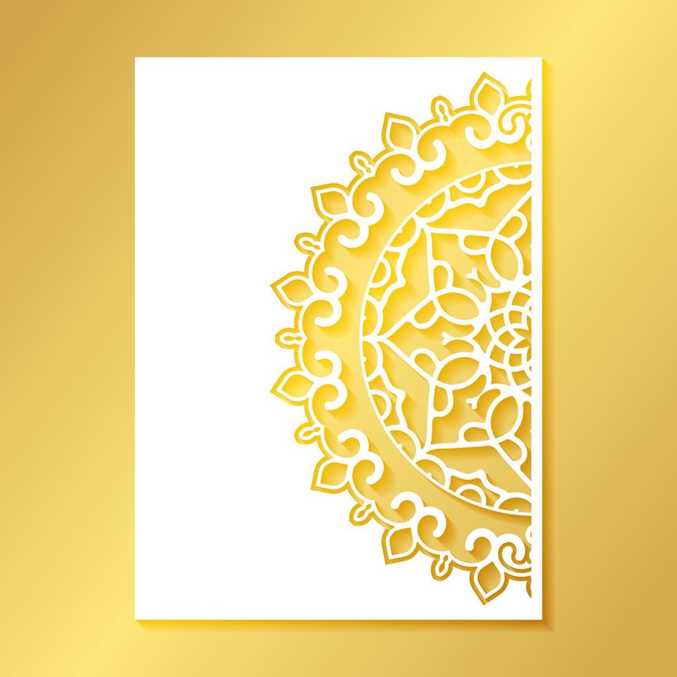 plantilla de patrón decorativo mandala de corte sin costuras vector