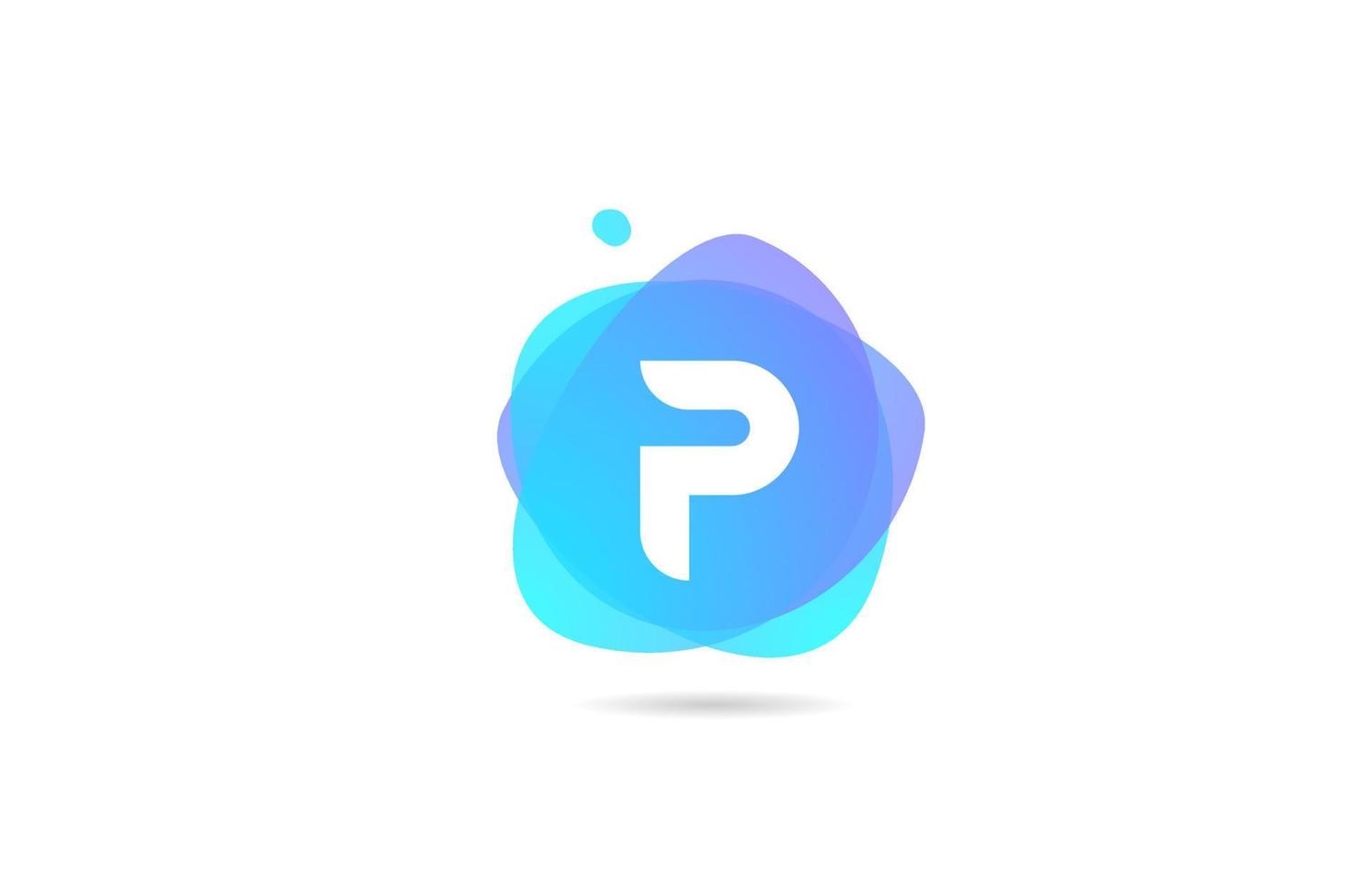 pink blue P alphabet letter logo for business and company with gradient design. Pastel colour template for corporate identity vector
