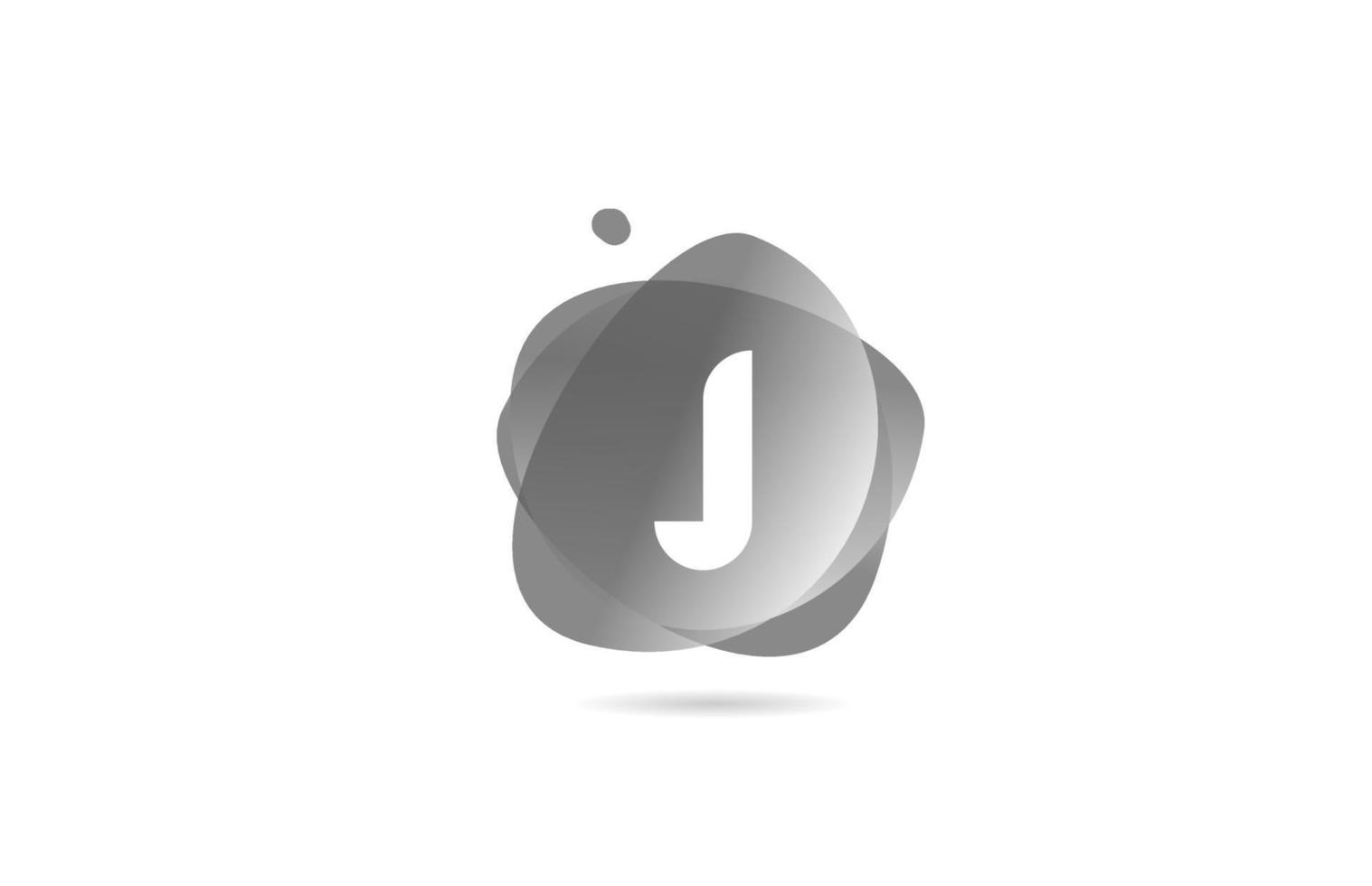 black white J alphabet letter logo for business and company with gradient design. Pastel colour for corporate identity vector