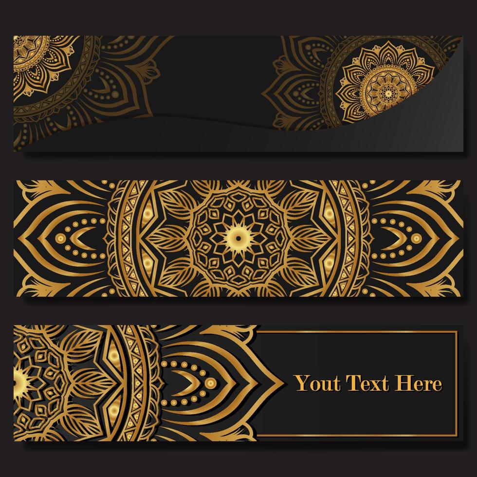 Mandala banners luxury design vector