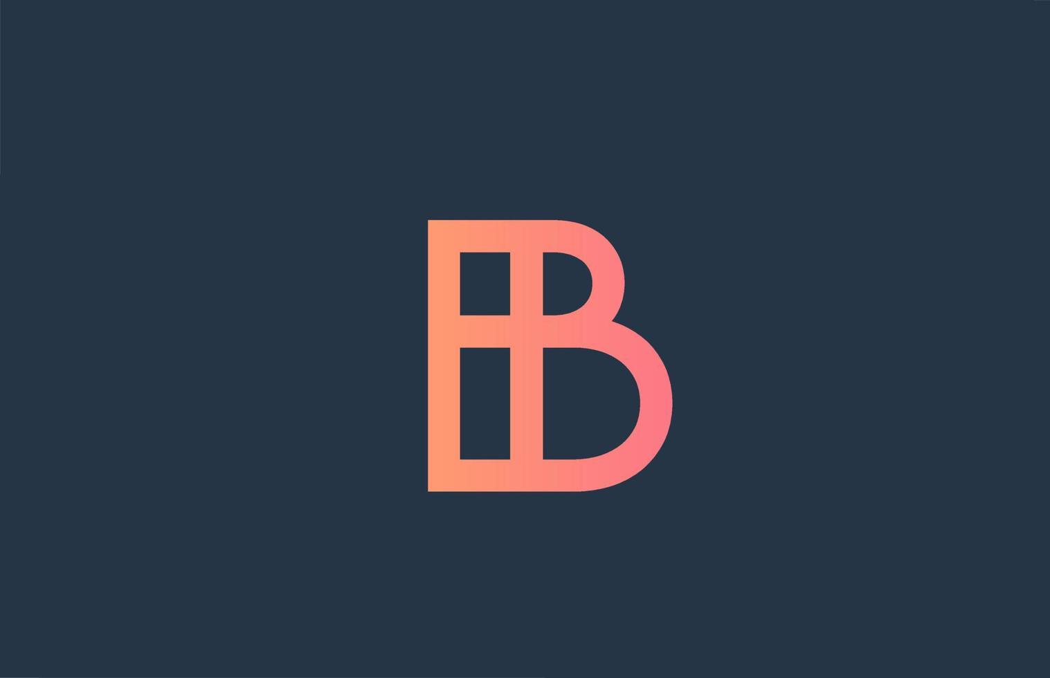 Rosa alfabeto letra logo b icono para empresa y negocio. diseño de línea simple para identidad corporativa vector