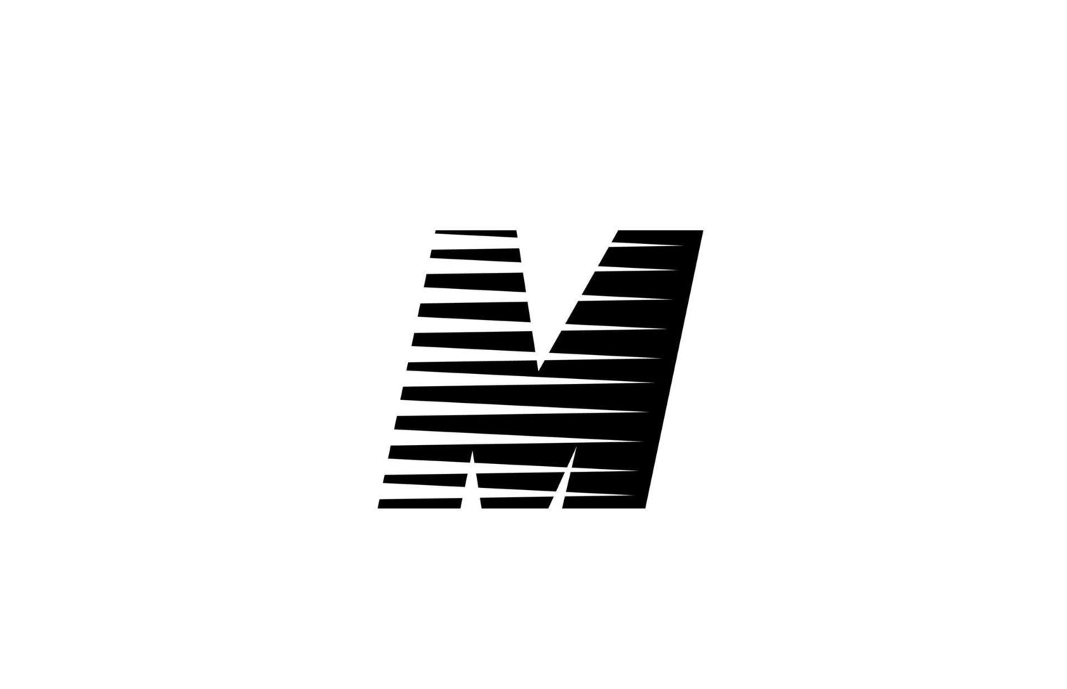 Línea de rayas m icono de logotipo de letra del alfabeto para negocios y empresa. Diseño simple de letras en blanco y negro para identidad. vector