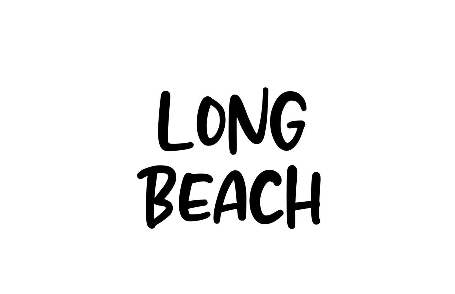 Long Beach City tipografía manuscrita palabra texto letras a mano. texto de caligrafía moderna. de color negro vector