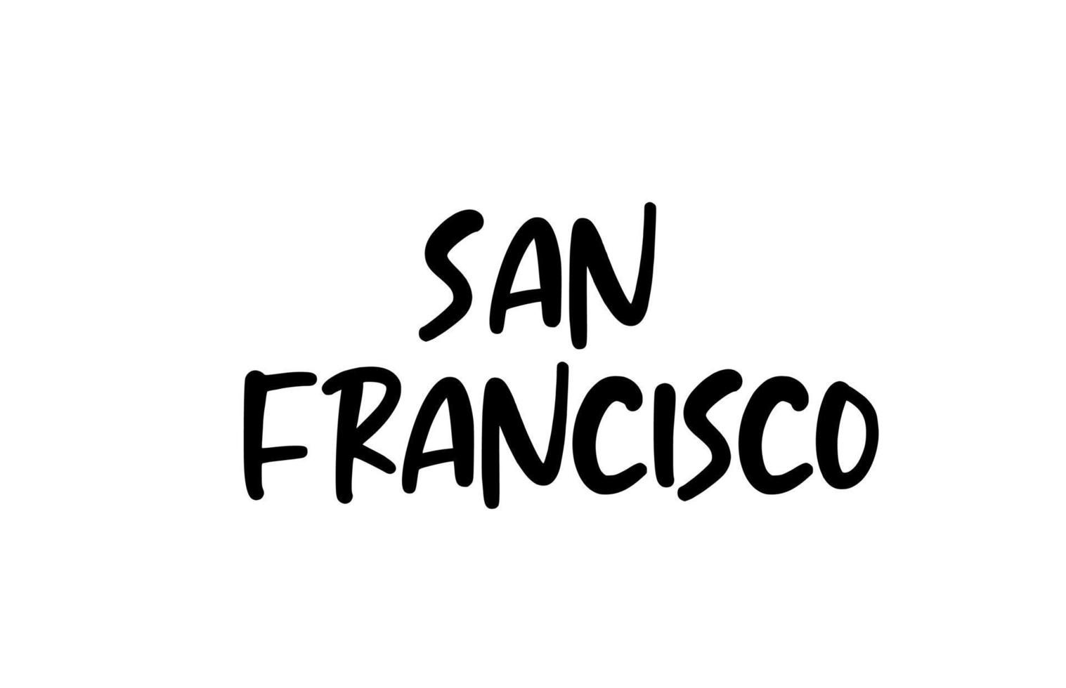 San Francisco City tipografía manuscrita palabra texto letras a mano. texto de caligrafía moderna. de color negro vector