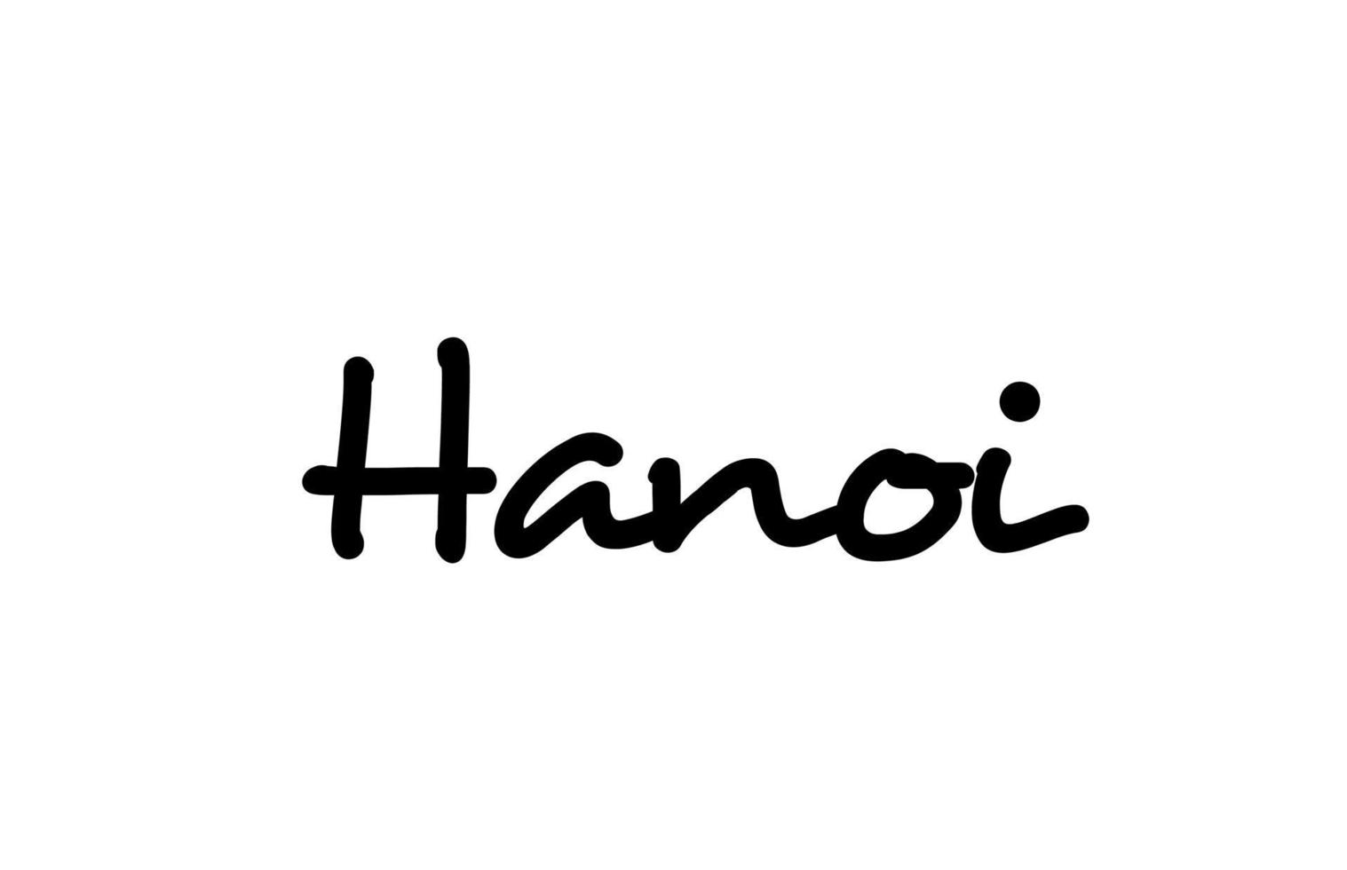 Hanoi city handwritten word text hand lettering. Calligraphy text. Typography in black color vector