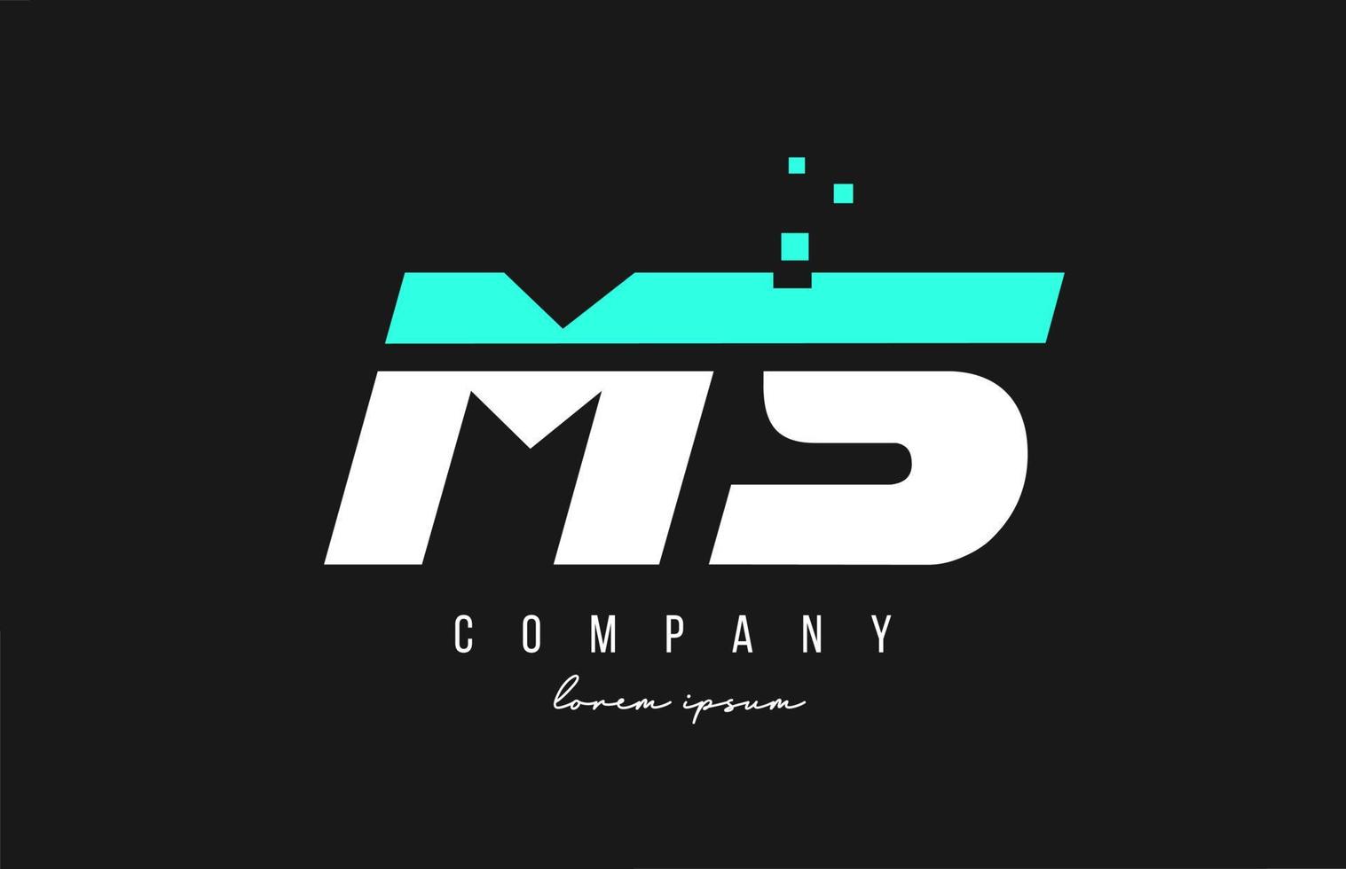 ms m s alphabet letter logo combination in blue and white color. Creative icon design for business and company vector