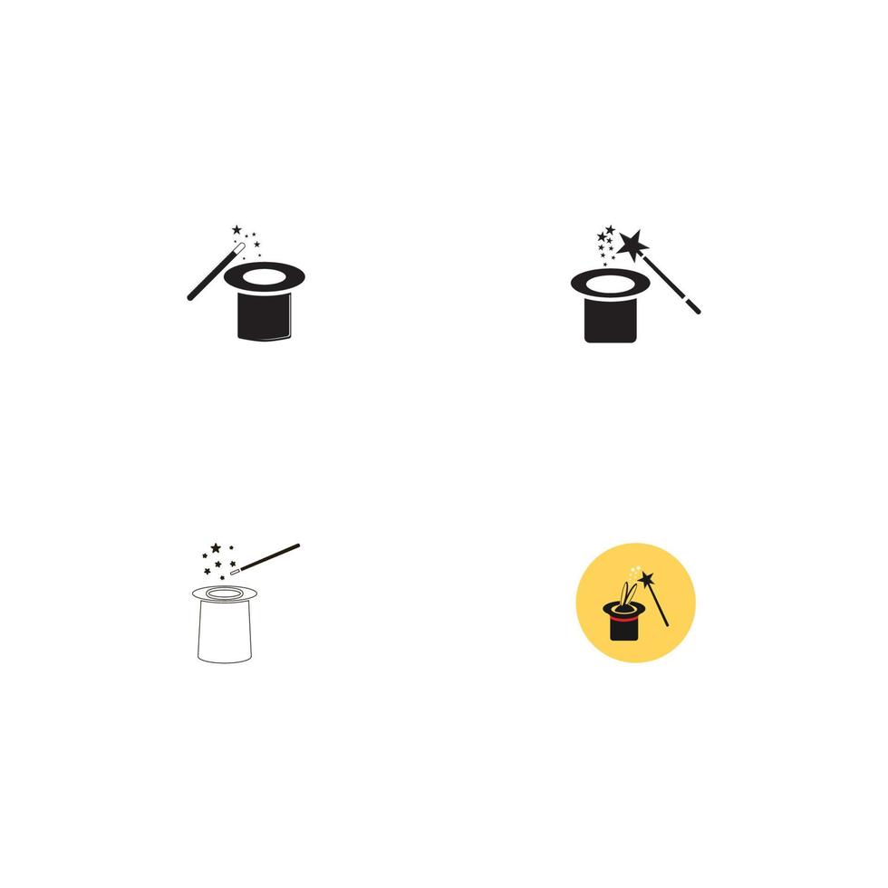 wand magic hat icon vector