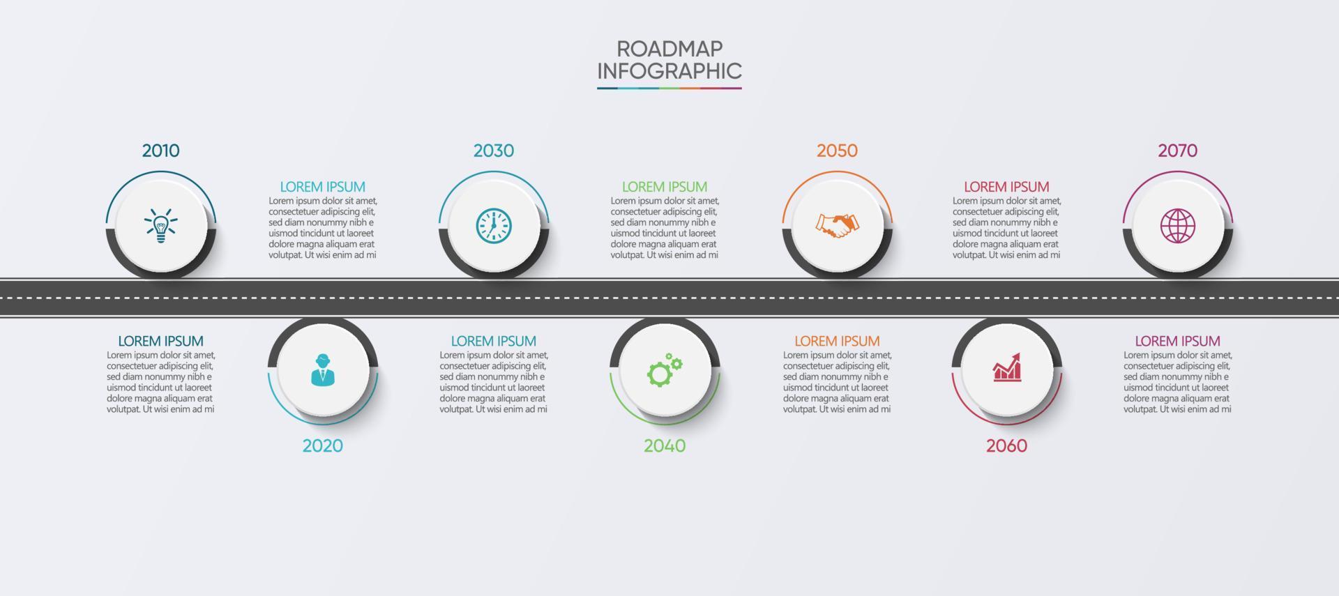 Presentation Business Road map infographic template vector