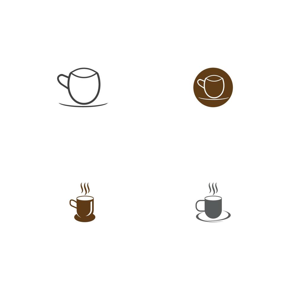 icono de vector de plantilla de logotipo de taza de café